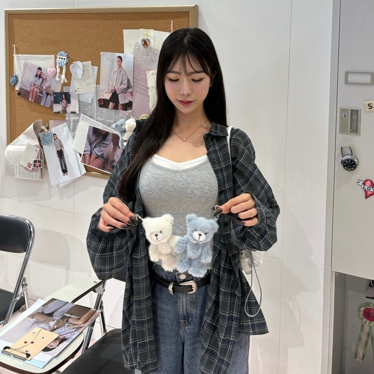 레이어드 탱크탑 그레이