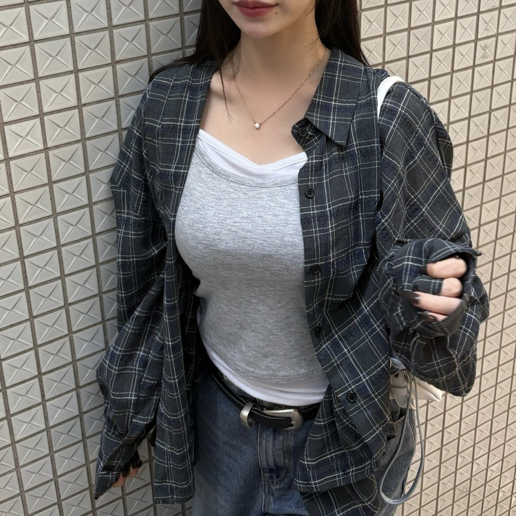 레이어드 탱크탑 그레이