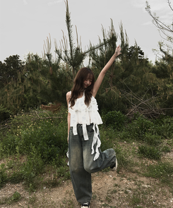 デニム 【丈別】サイドピンタックウォッシングデニムパンツ DARK DENIM