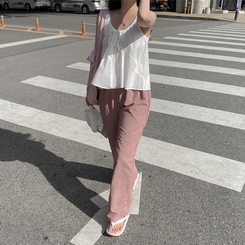 コットンパンツ ビッグサイズナイロンワイドパンツ(5color) PINK