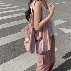 コットンパンツ ビッグサイズナイロンワイドパンツ(5color) PINK