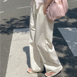 コットンパンツ ビッグサイズナイロンワイドパンツ(5color)