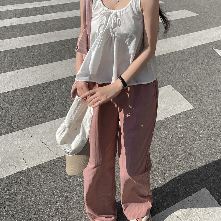 ビッグサイズナイロンワイドパンツ(5color) PINK