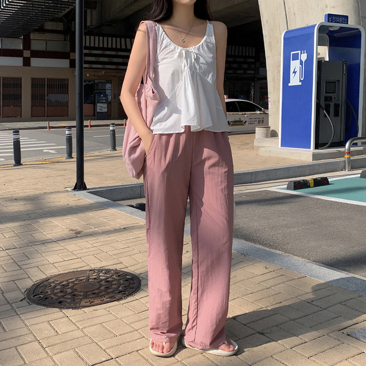 ビッグサイズナイロンワイドパンツ(5color) PINK
