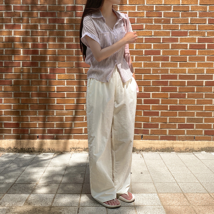 ビッグサイズナイロンワイドパンツ(5color)