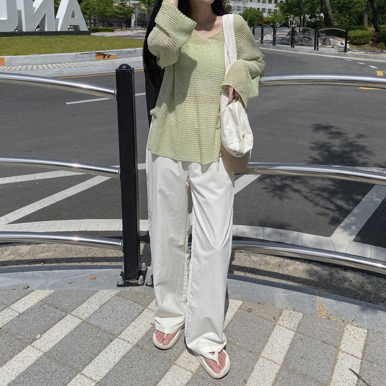 ビッグサイズナイロンワイドパンツ(5color)