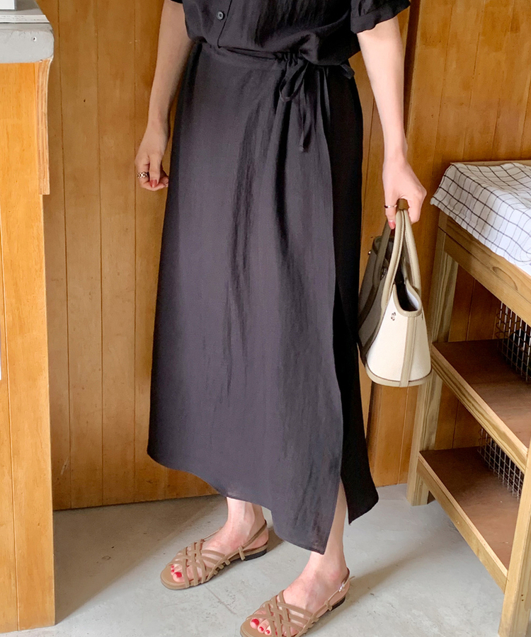 トリングラップロングスカート BLACK