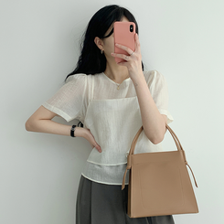 【SET】サマービスチェ半袖ブラウス(5color) CREAM