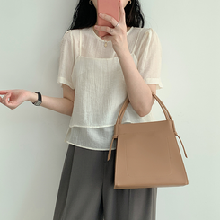 【SET】サマービスチェ半袖ブラウス(5color) CREAM