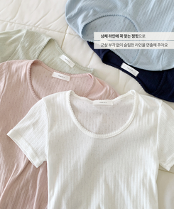 半袖Tシャツ パンチングUネック半袖Tシャツ(5color)