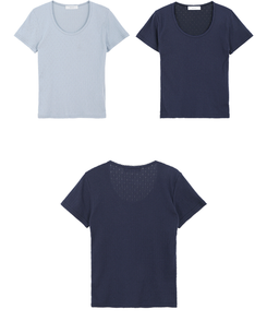 半袖Tシャツ パンチングUネック半袖Tシャツ(5color)