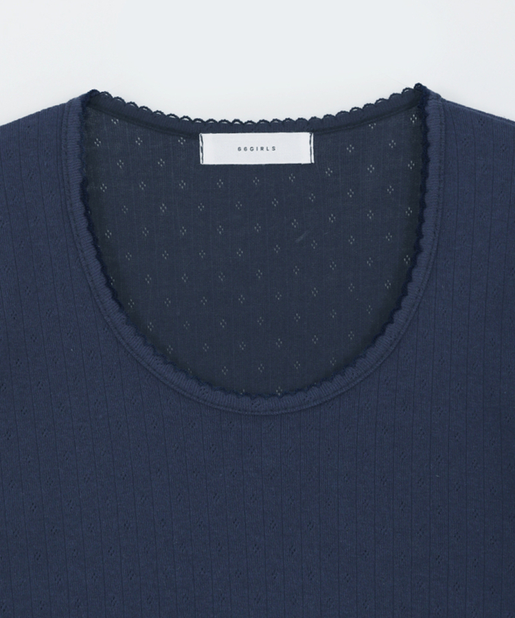 パンチングUネック半袖Tシャツ(5color)