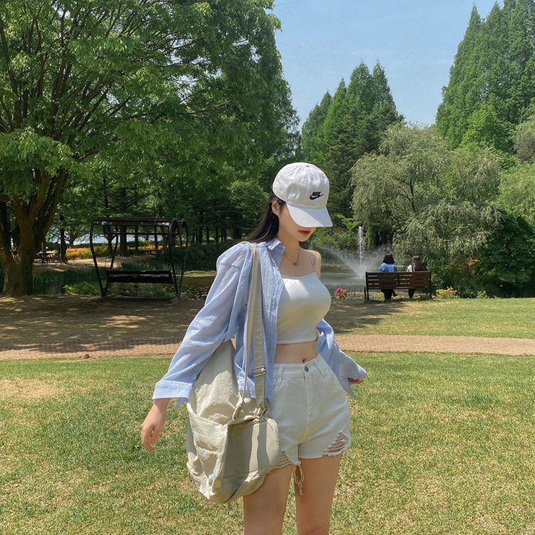 ダメージハイウエストデニムショートパンツ IVORY
