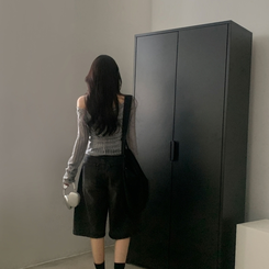ダメージリボンシースルーネットニット GREY