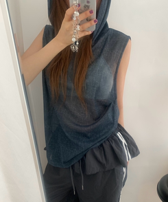 ベスト シースルールーズベストフード NAVY