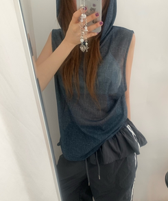ベスト シースルールーズベストフード NAVY