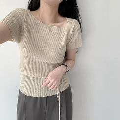 ニット アンバランスストラップニット BEIGE