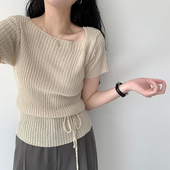 ニット アンバランスストラップニット BEIGE