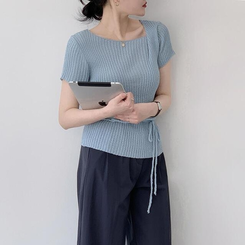 ニット アンバランスストラップニット SKY BLUE
