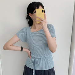 ニット アンバランスストラップニット SKY BLUE