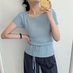 ニット アンバランスストラップニット SKY BLUE