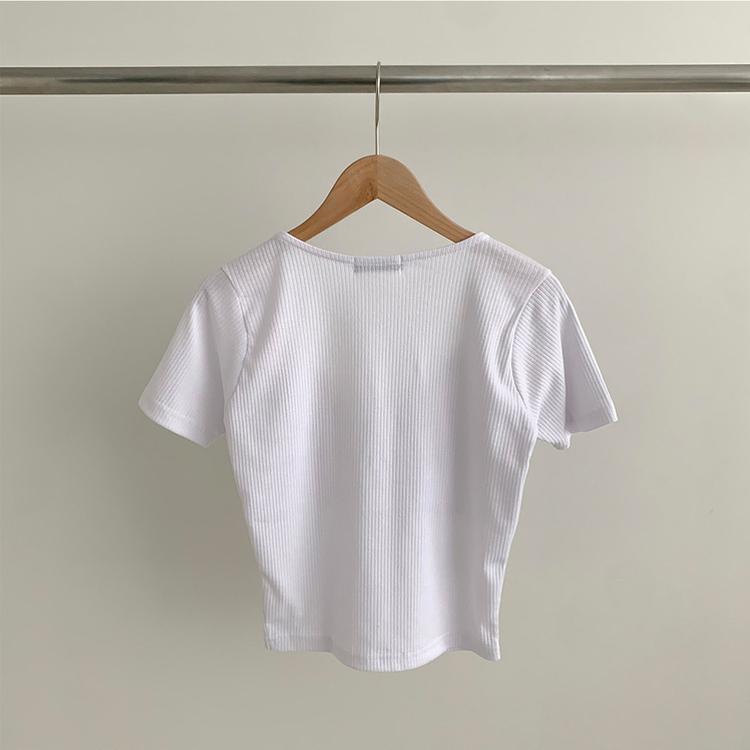 スクエアリボンシャーリング半袖Tシャツ(5color)
