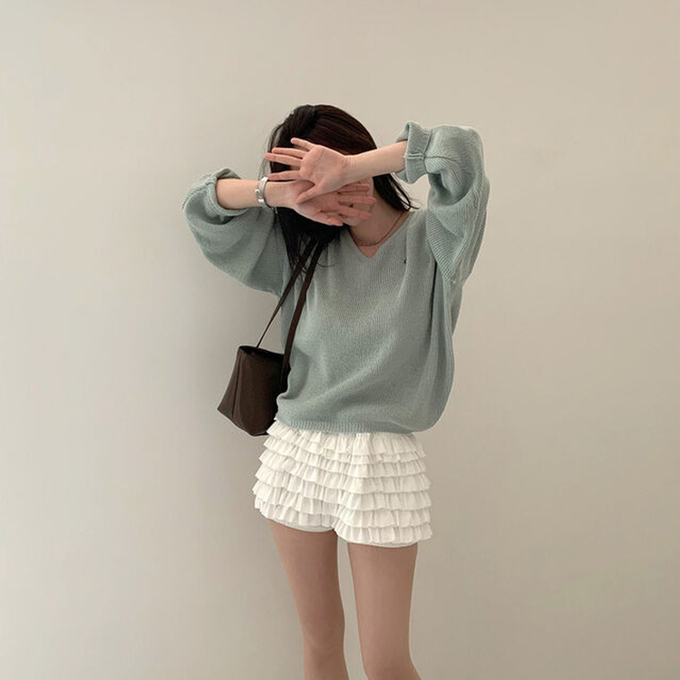 フリルティアードスカートパンツ IVORY