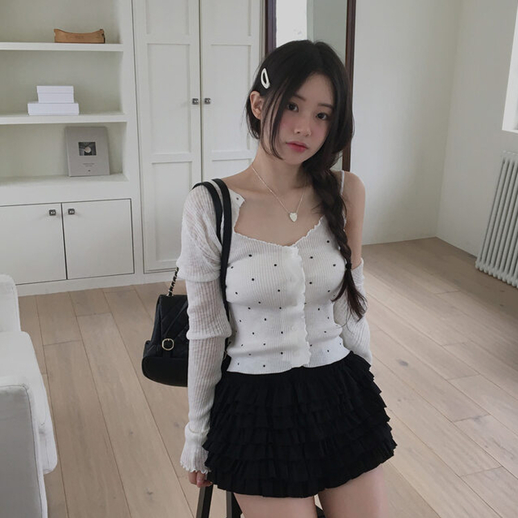 フリルティアードスカートパンツ BLACK