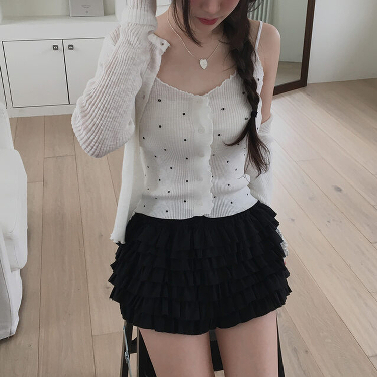 フリルティアードスカートパンツ BLACK