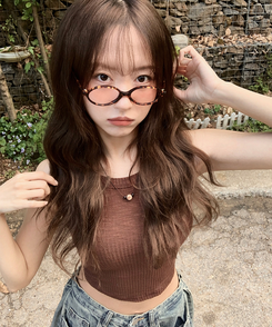 ノースリーブ ウエストカットキャミソール(7color) BROWN
