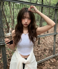 ノースリーブ ウエストカットキャミソール(7color) WHITE