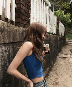 ノースリーブ ウエストカットキャミソール(7color) BLUE