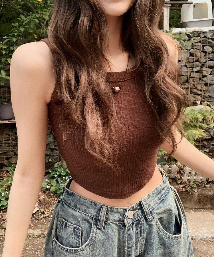 ウエストカットキャミソール(7color) BROWN