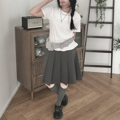 半袖Tシャツ ドットフリル半袖Tシャツ IVORY