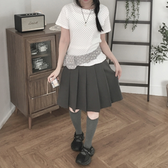 半袖Tシャツ ドットフリル半袖Tシャツ IVORY