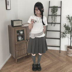 半袖Tシャツ ドットフリル半袖Tシャツ IVORY