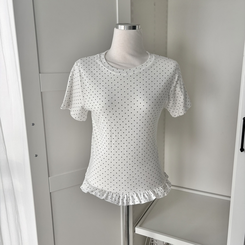 半袖Tシャツ ドットフリル半袖Tシャツ