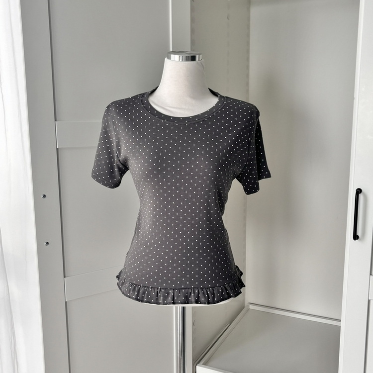 ドットフリル半袖Tシャツ