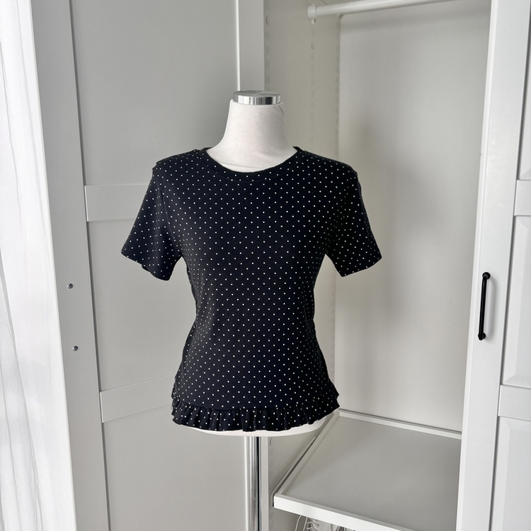 ドットフリル半袖Tシャツ
