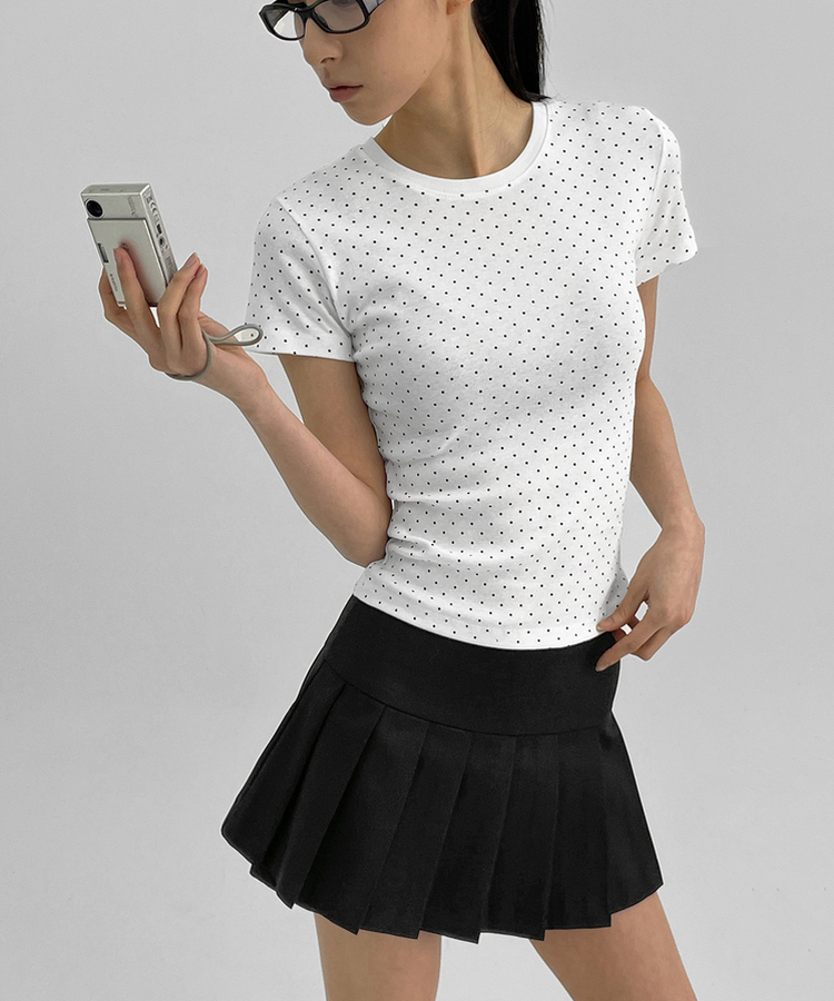 데니모 도트 라운드 반팔티