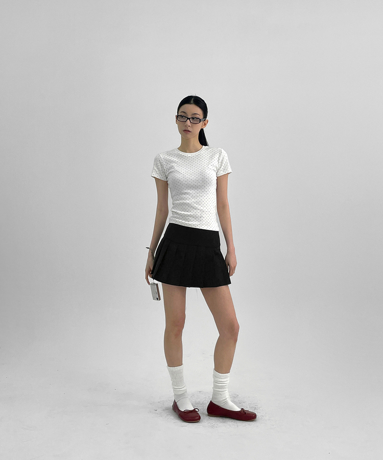 데니모 도트 라운드 반팔티