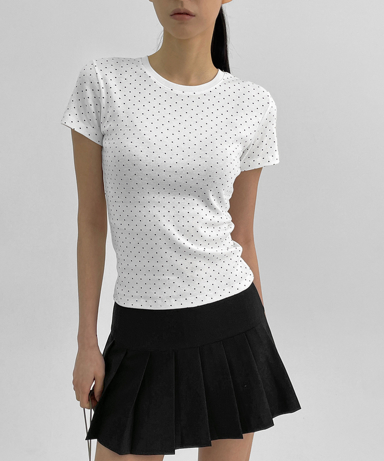 데니모 도트 라운드 반팔티