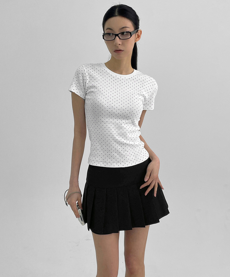 데니모 도트 라운드 반팔티