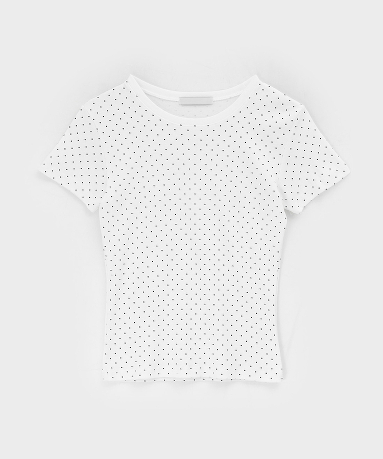 데니모 도트 라운드 반팔티