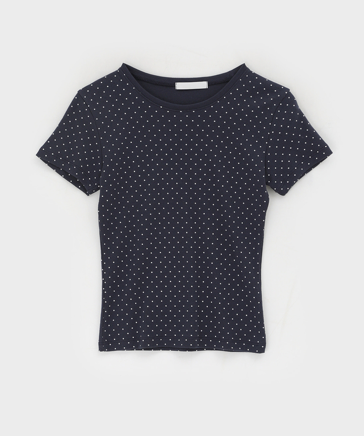 데니모 도트 라운드 반팔티