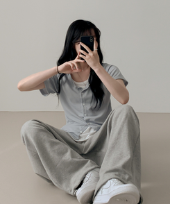 レイヤード半袖カーディガン SKY BLUE