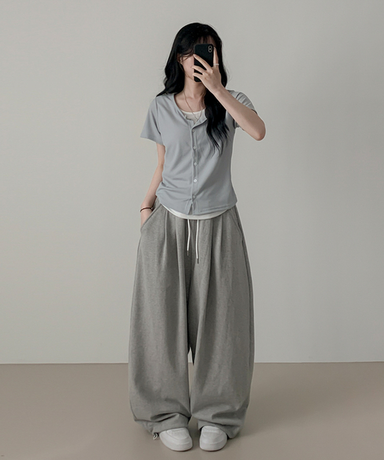 レイヤード半袖カーディガン SKY BLUE