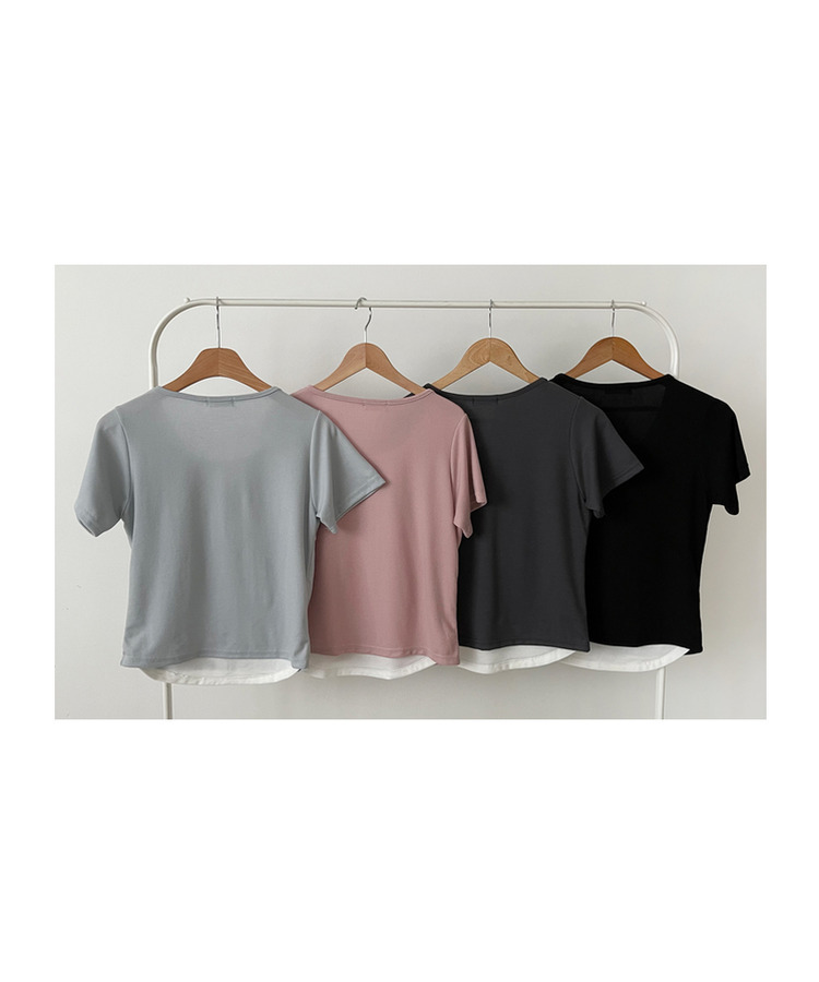 レイヤード半袖カーディガン