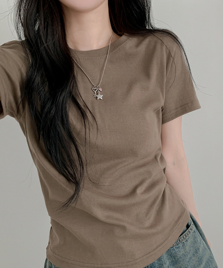 ベーシック半袖Tシャツ(6color) KHAKI