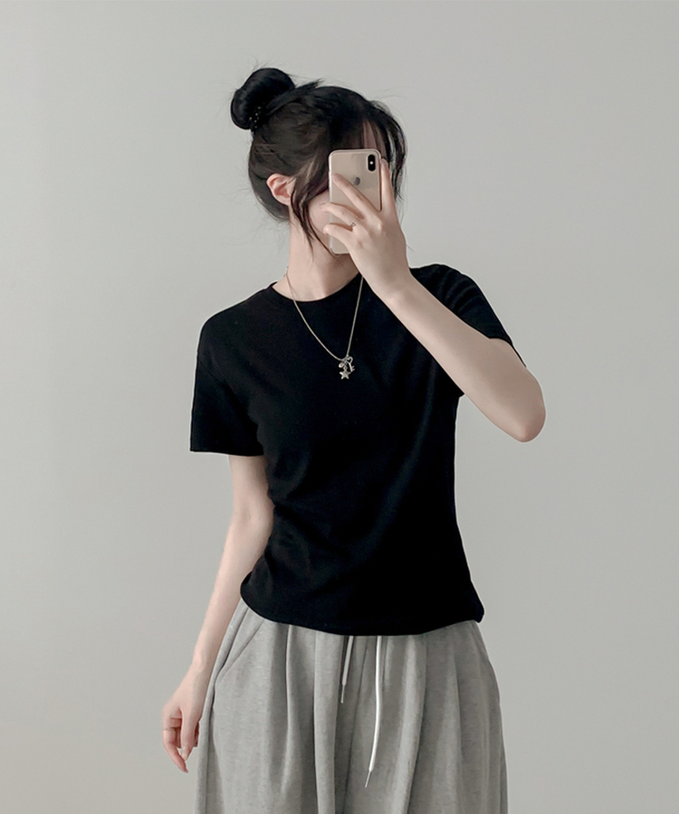 ベーシック半袖Tシャツ(6color) BLACK